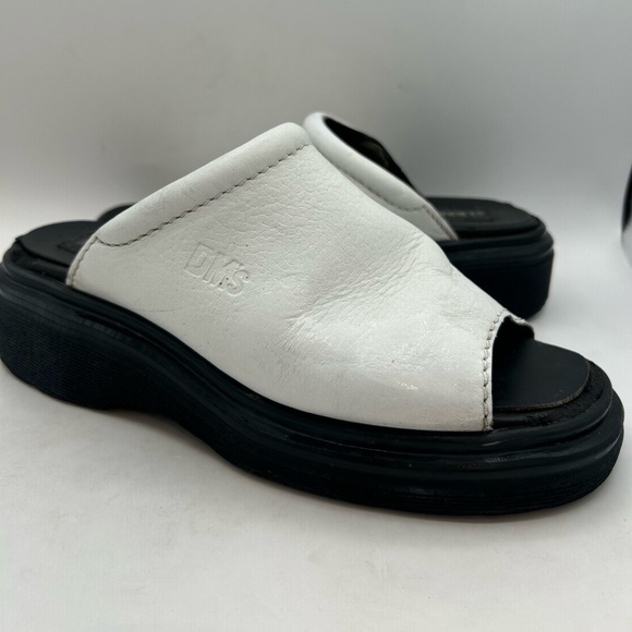RARE Vintage Dr. Martens White Leather Platform Slide SZ 8 Made in England 90’s - Picture 3 of 15